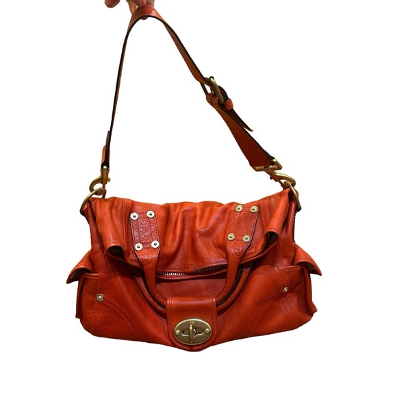 Mulberry "Jody" Leather Satchel Shoulder Bag Tote Clutch Purse, Red - Picture 10 of 14